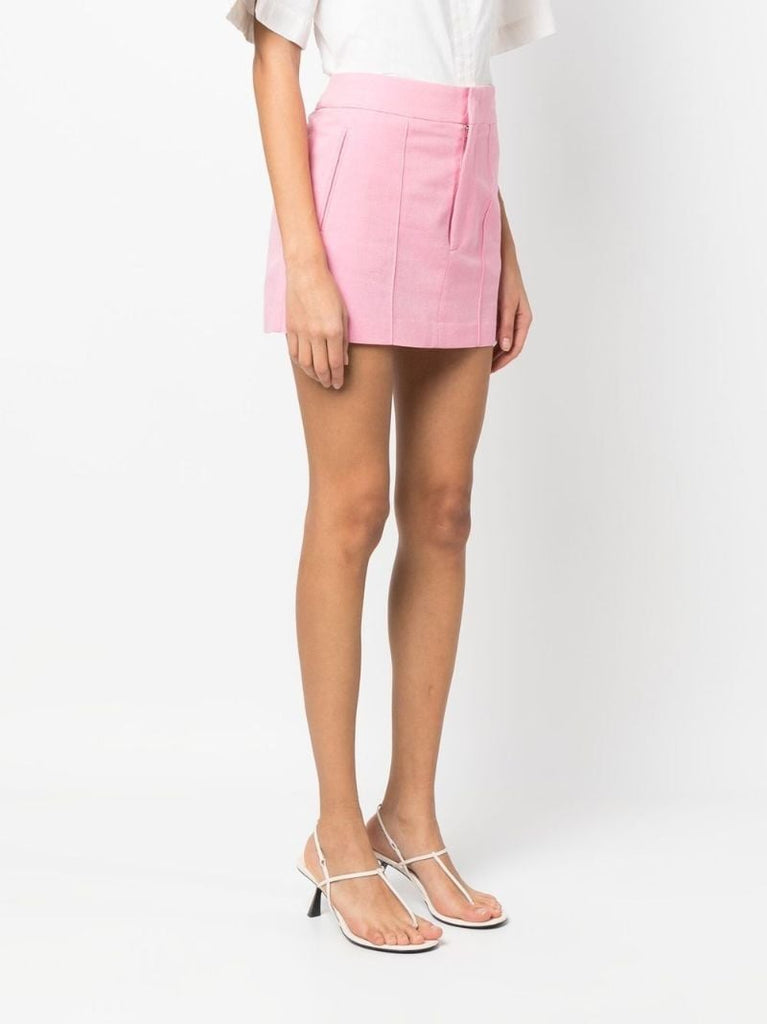 Pink Panelled Mini Skirt