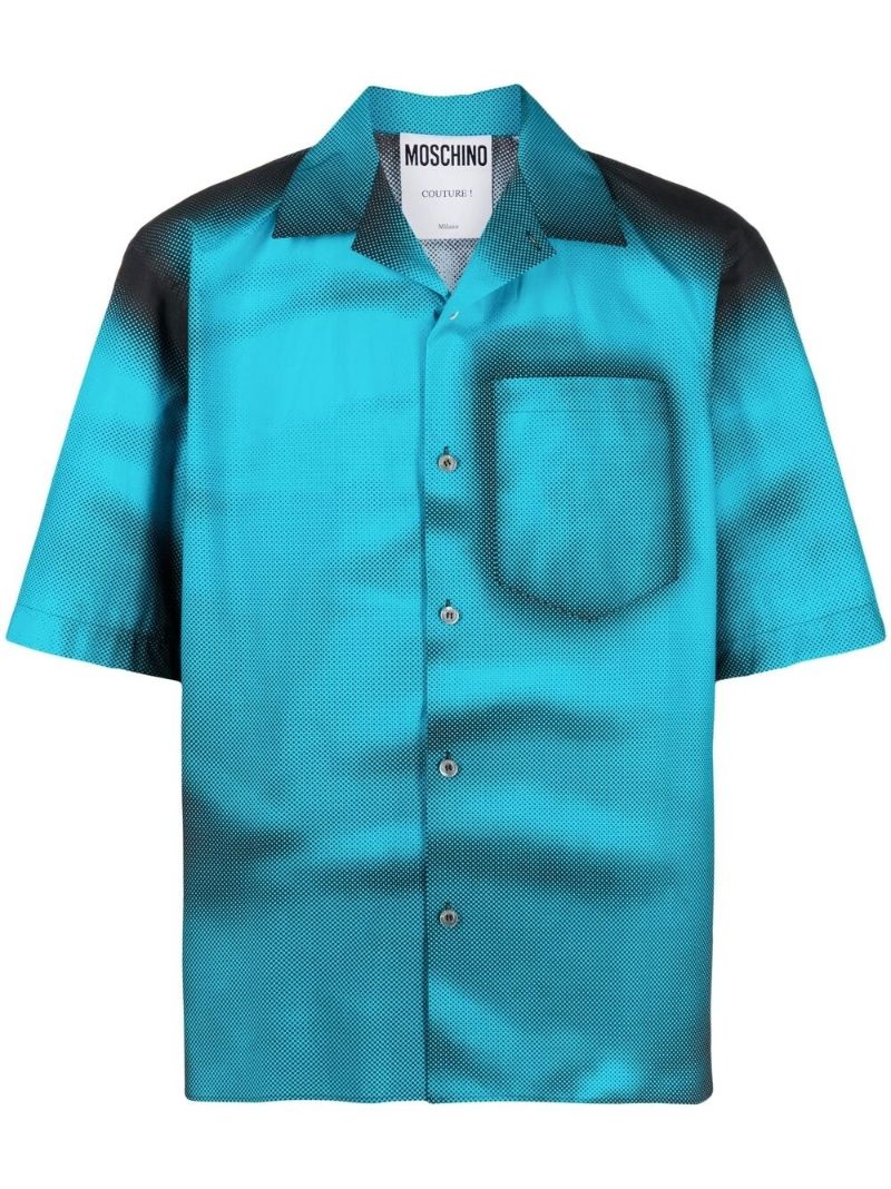 Blue Shadow Print Cotton Shirt