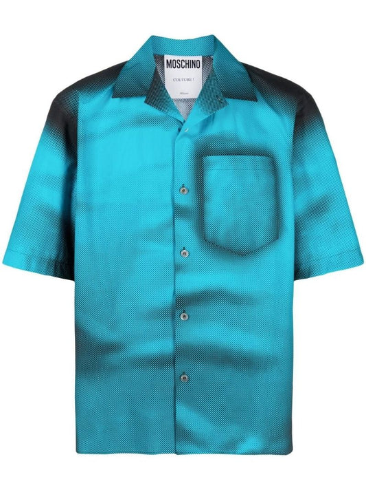 Blue Shadow Print Cotton Shirt