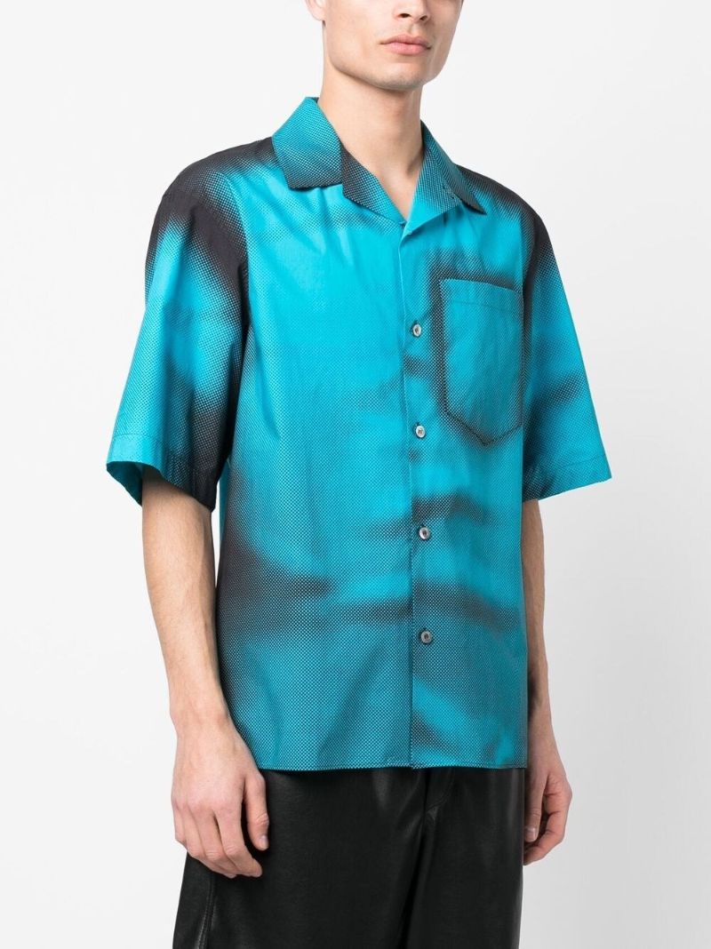 Blue Shadow Print Cotton Shirt