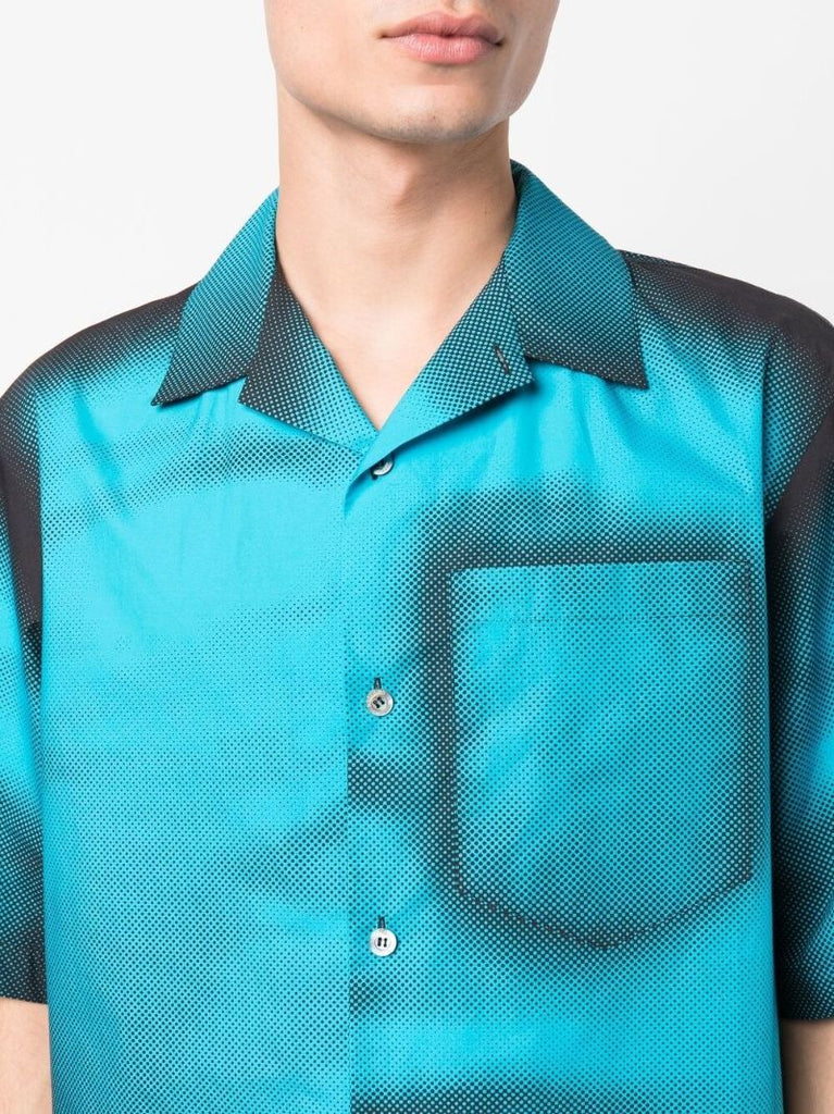 Blue Shadow Print Cotton Shirt