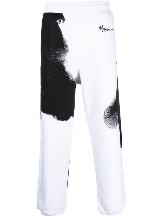 White Logo Print Track Pants