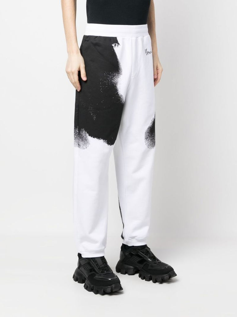 White Logo Print Track Pants