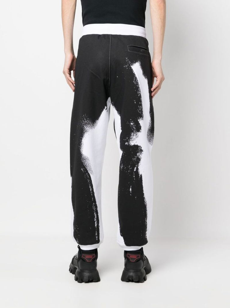 White Logo Print Track Pants