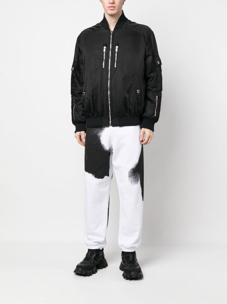 White Logo Print Track Pants