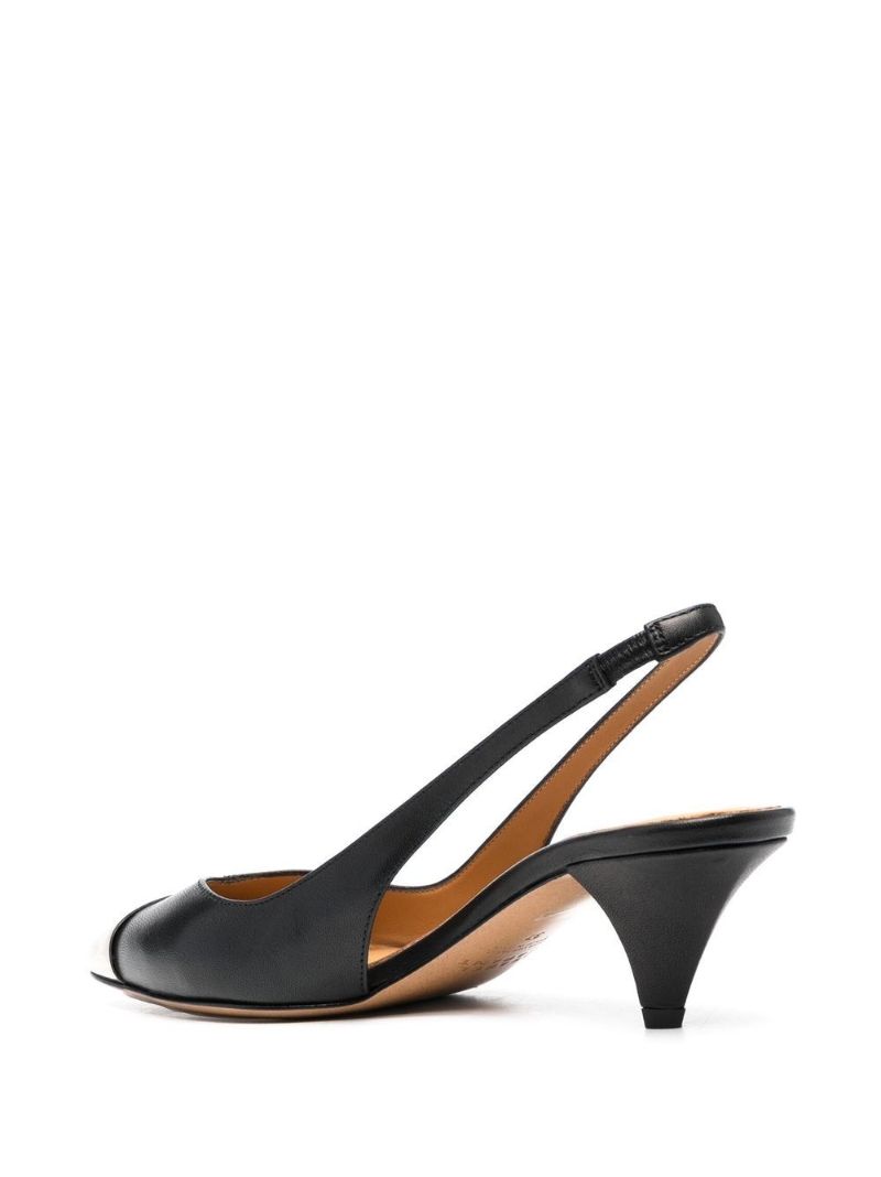 Black Elina Pointed Toe Slingback Pumps