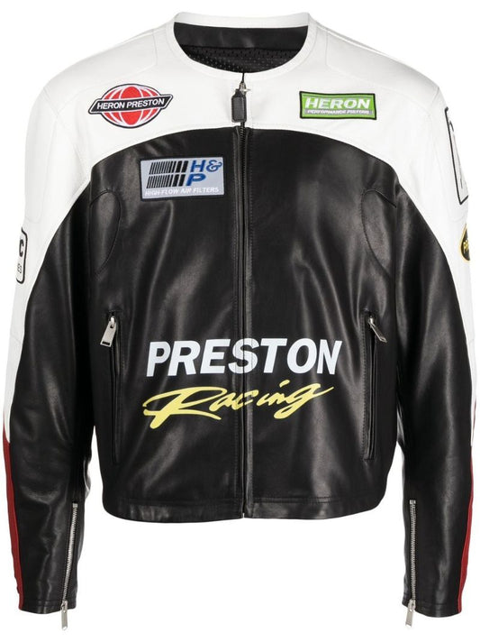 Black Moto Patches Leather Jacket