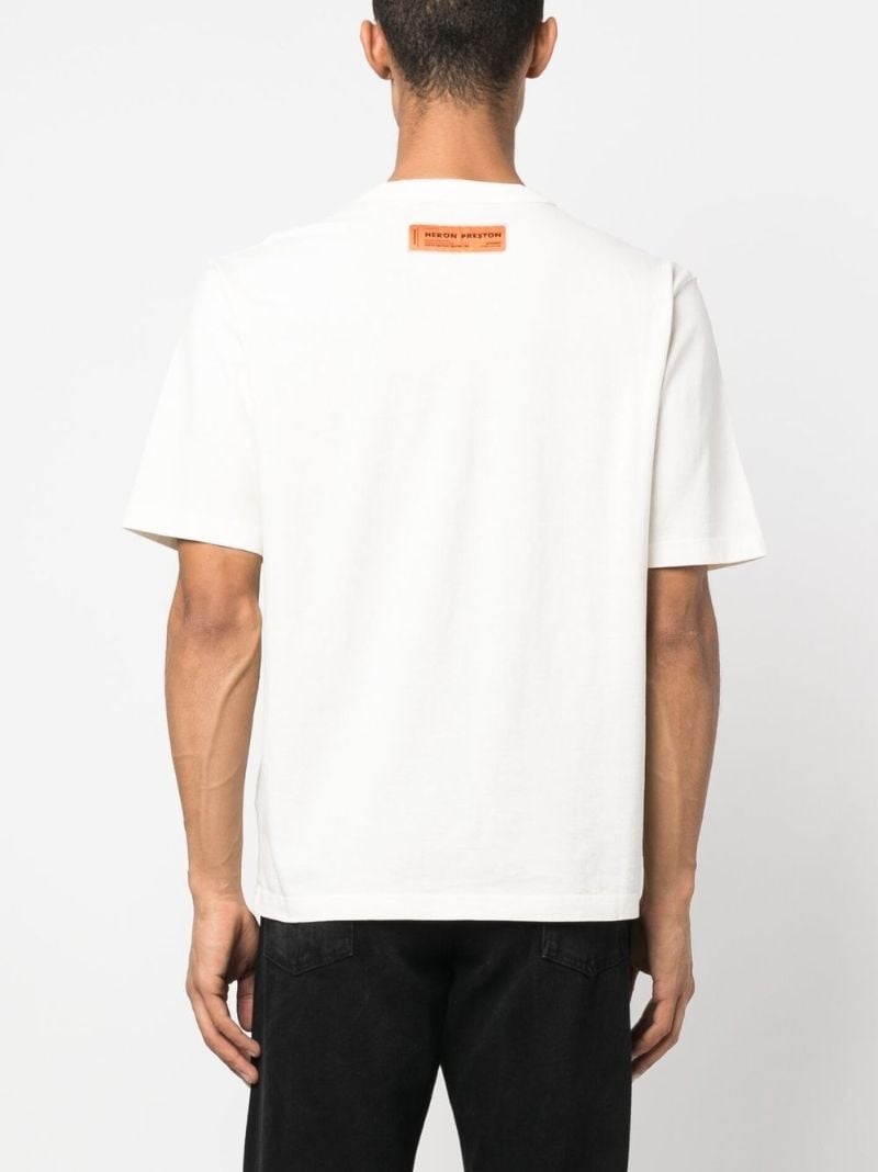 White Censored Heron Print T-shirt