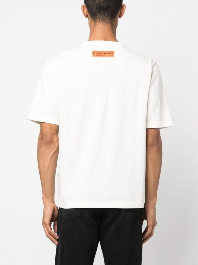 White Censored Heron Print T-shirt