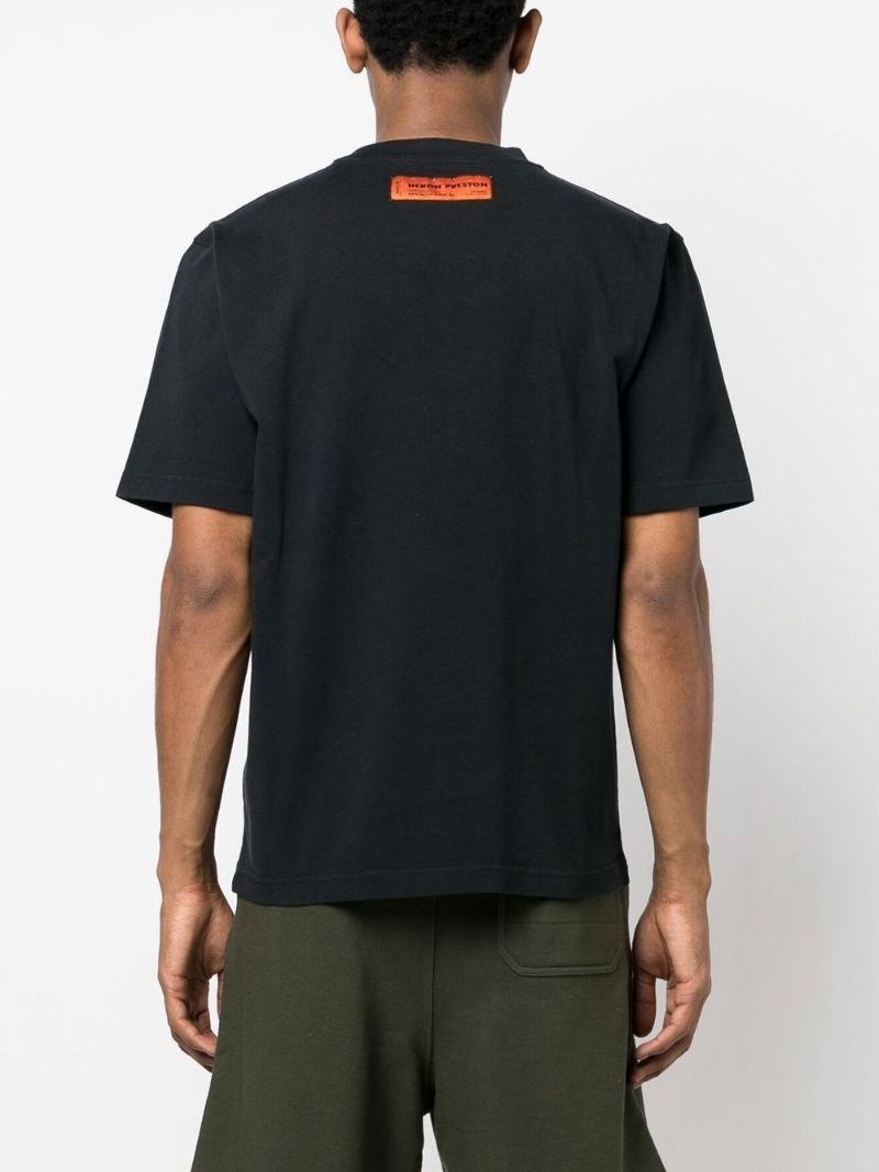 Black Logo-embroidered Cotton T-shirt