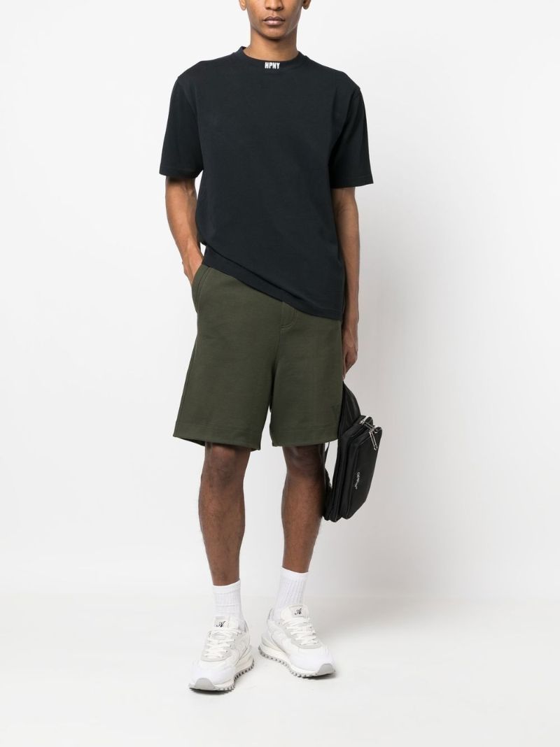 Black Logo-embroidered Cotton T-shirt