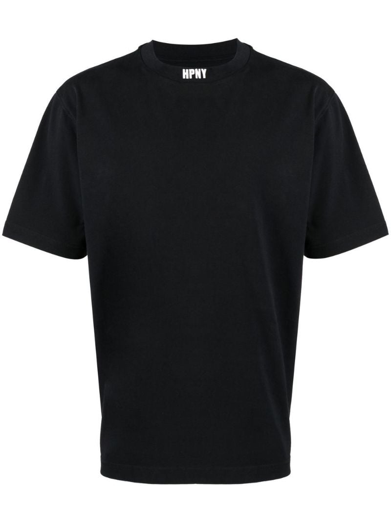Black Logo-embroidered Cotton T-shirt