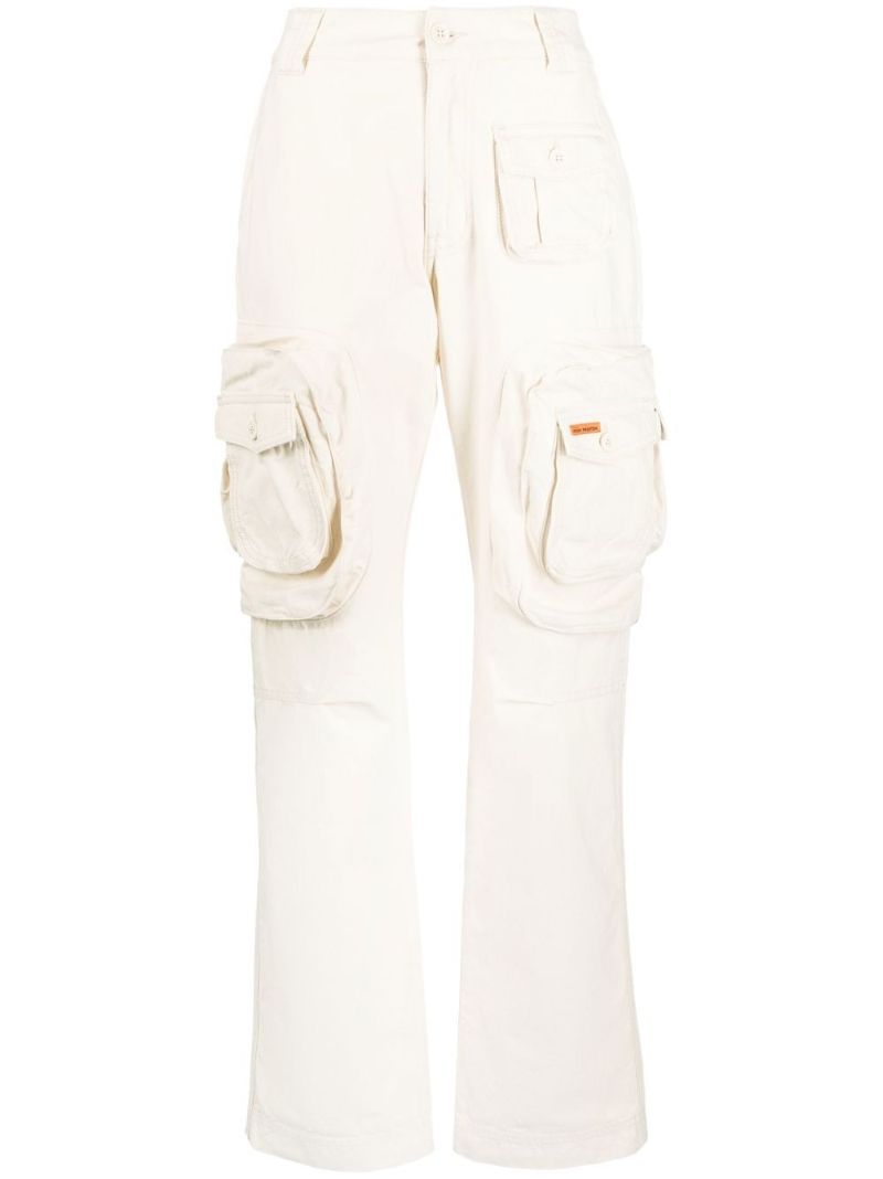 White Ex-ray Canvas Cargo Trousers