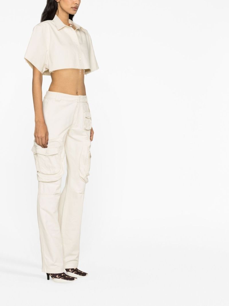 White Ex-ray Canvas Cargo Trousers