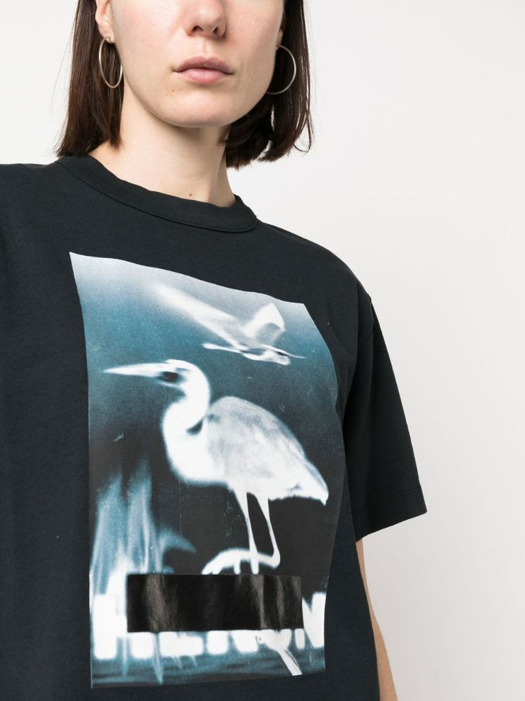Black Censored Graphic Print T-shirt