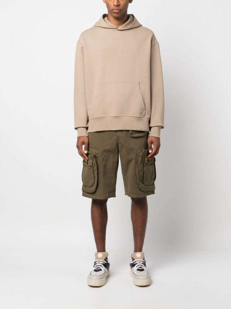 Green Canvas Cargo Shorts