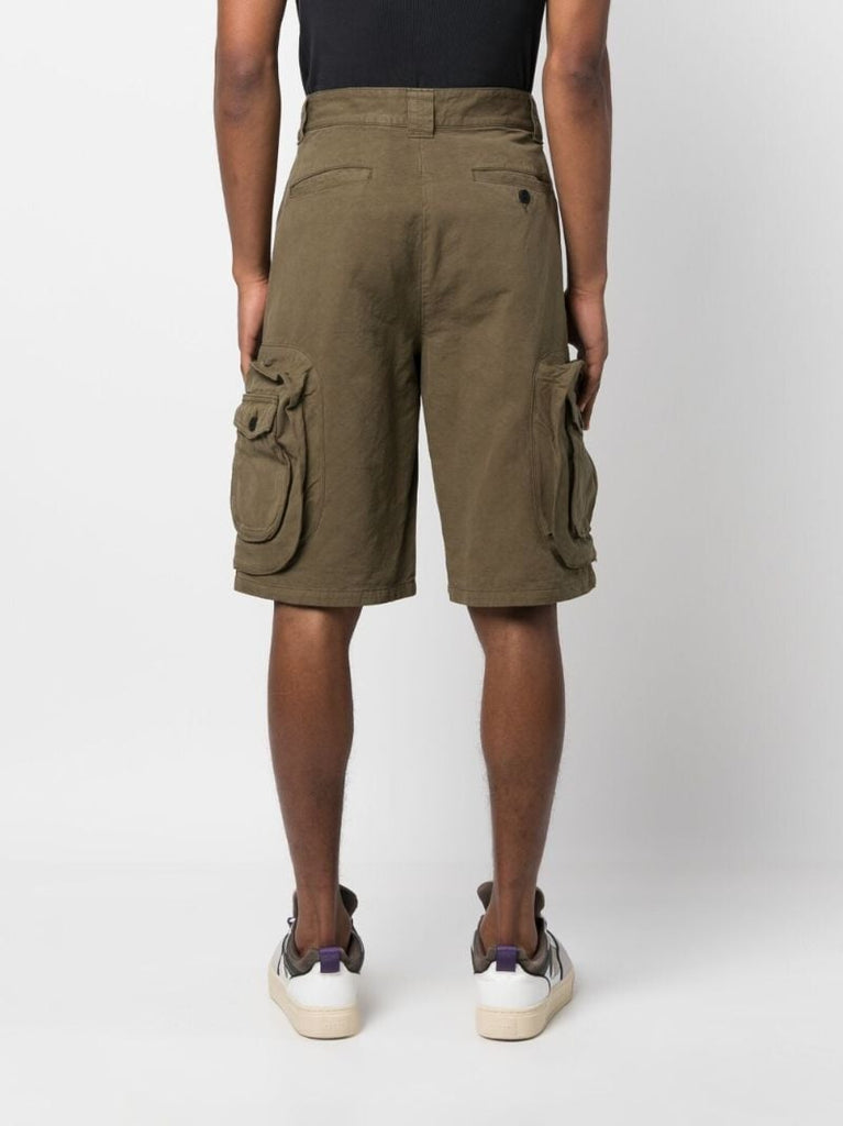Green Canvas Cargo Shorts
