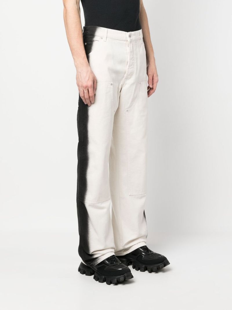 White Gradient Stripe Wide-leg Trousers