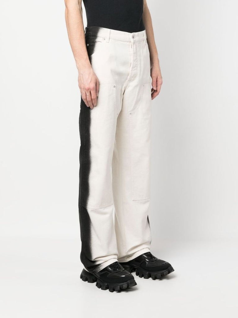 White Gradient Stripe Wide-leg Trousers