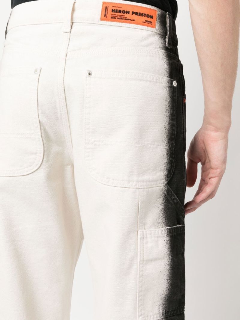 White Gradient Stripe Wide-leg Trousers