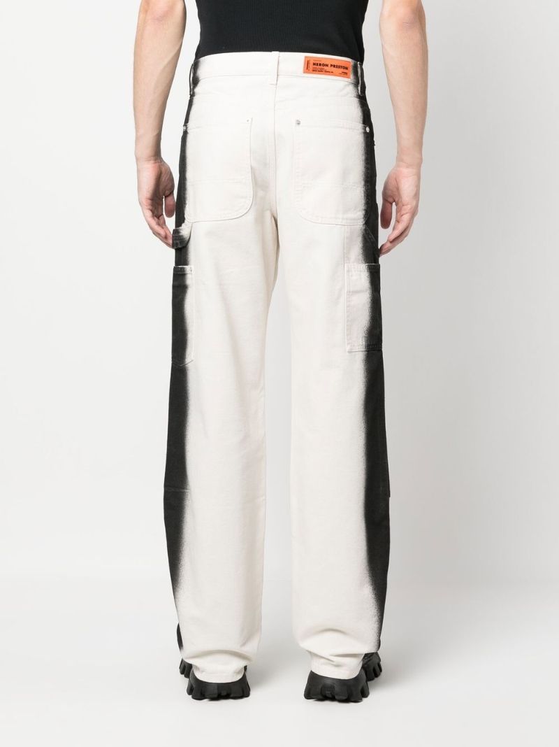 White Gradient Stripe Wide-leg Trousers