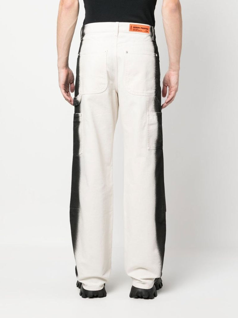 White Gradient Stripe Wide-leg Trousers