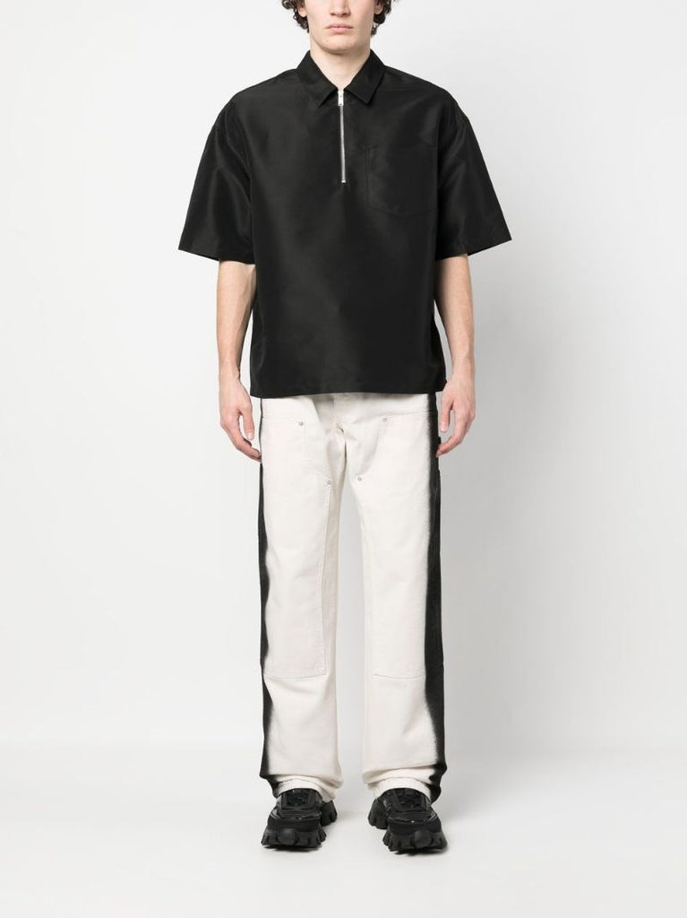 White Gradient Stripe Wide-leg Trousers
