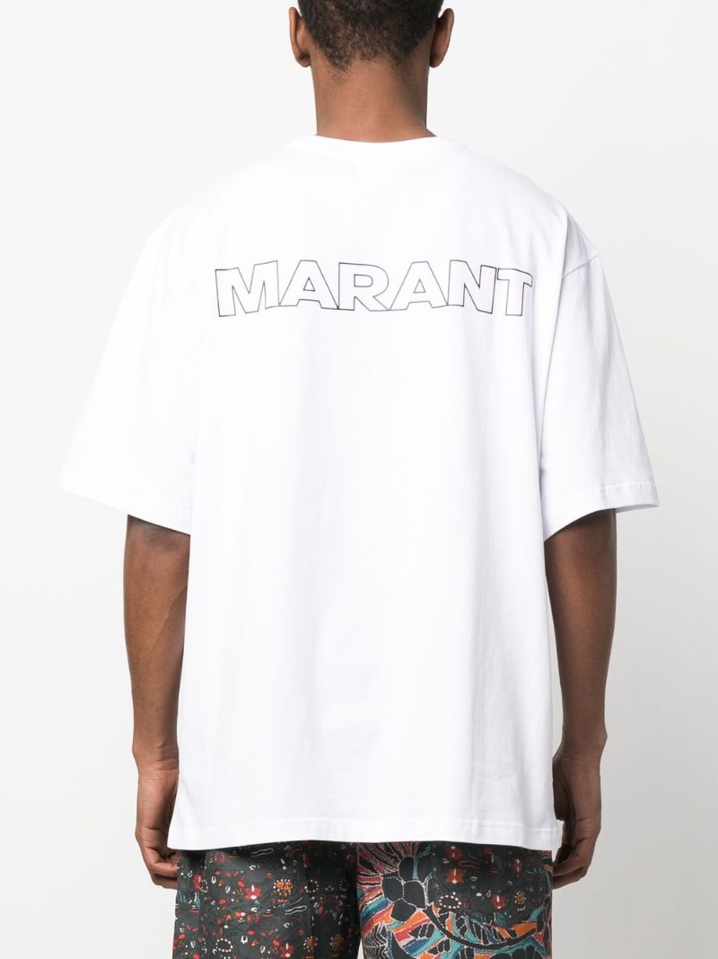 White Logo Print Organic Cotton T-shirt