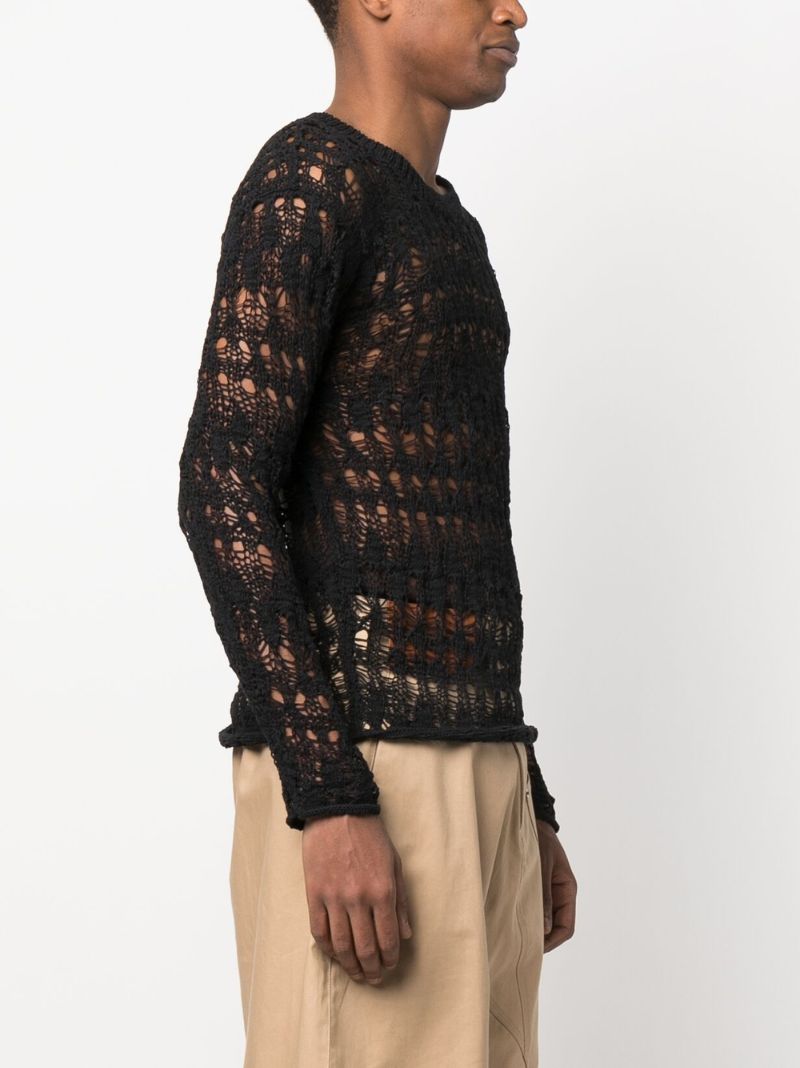 Black Cooper Crochet Sweater
