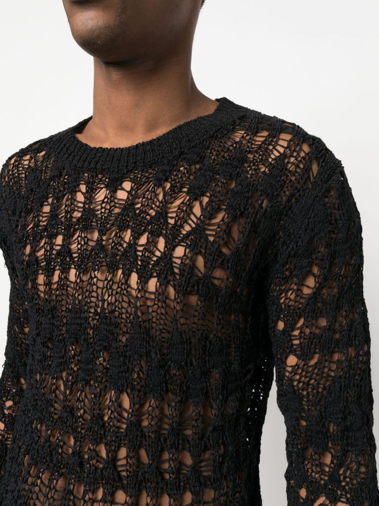 Black Cooper Crochet Sweater