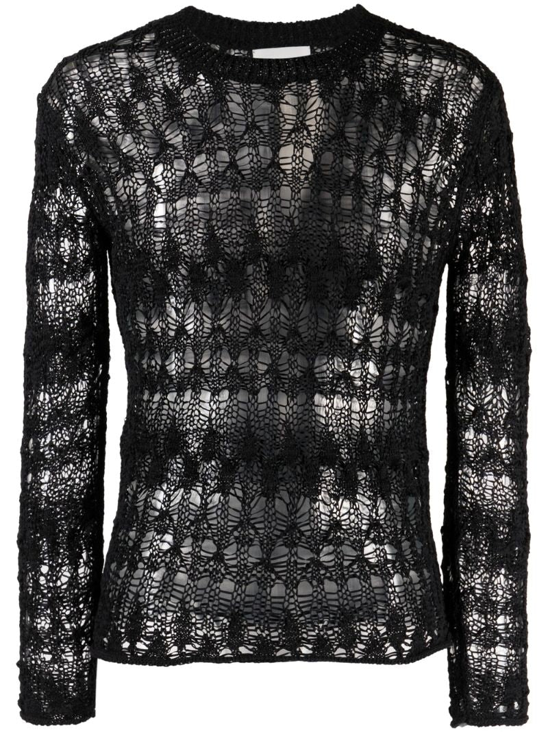 Black Cooper Crochet Sweater