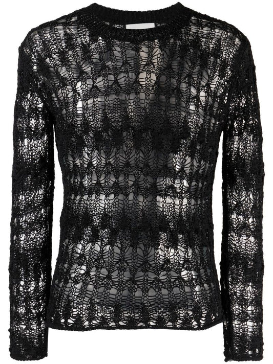 Black Cooper Crochet Sweater