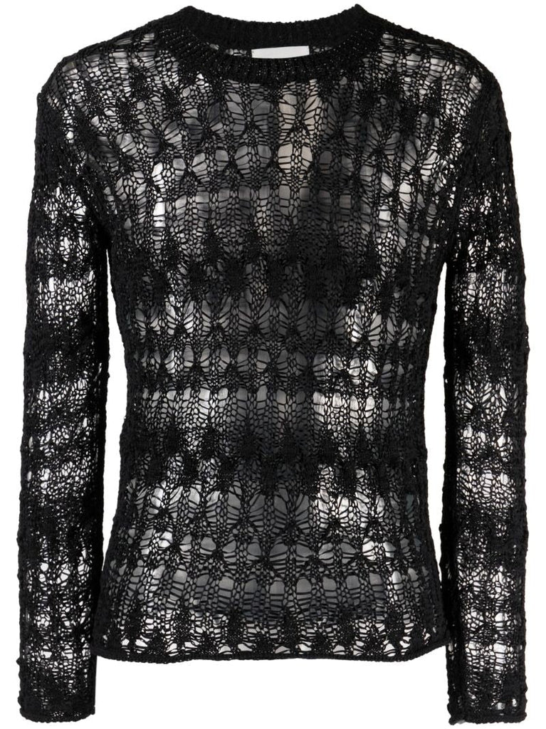 Black Cooper Crochet Sweater
