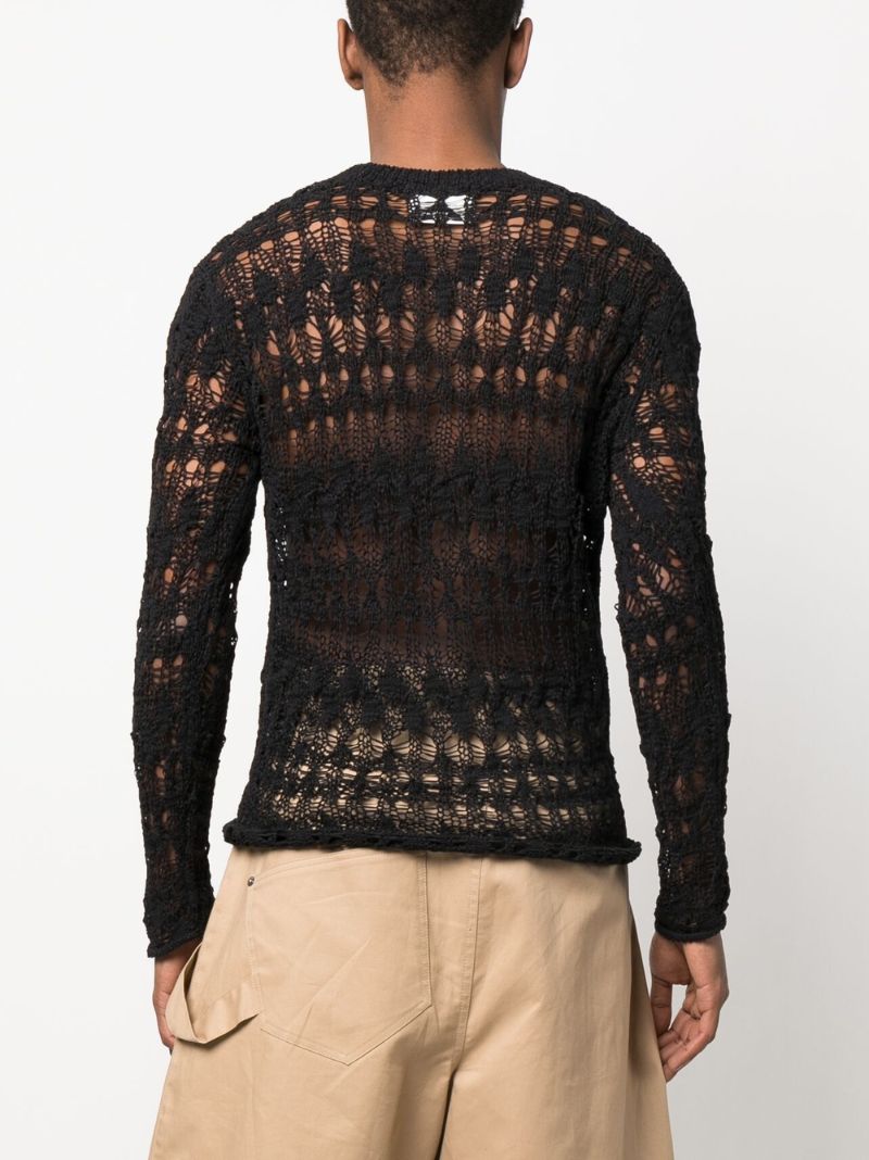 Black Cooper Crochet Sweater