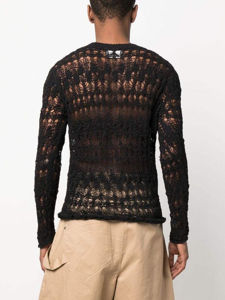 Black Cooper Crochet Sweater