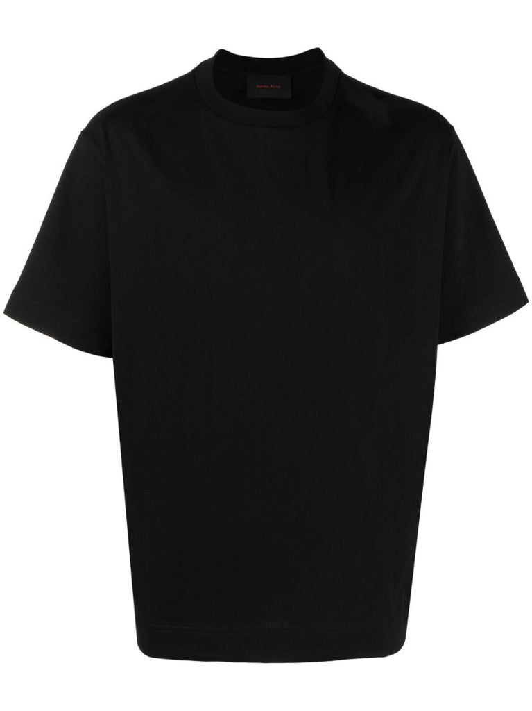 Black Faux Pearl Embellished Cotton T-shirt