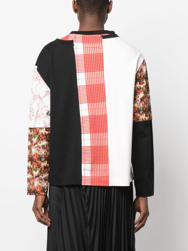 Multicolour Patchwork Print Long Sleeve T-shirt