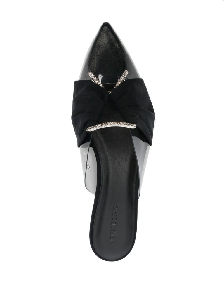 Black Crystal-embellished Mules