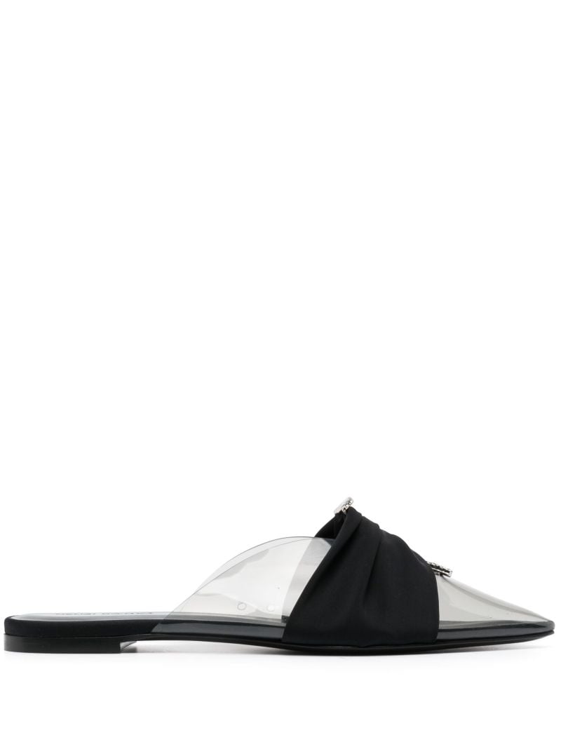Black Crystal-embellished Mules