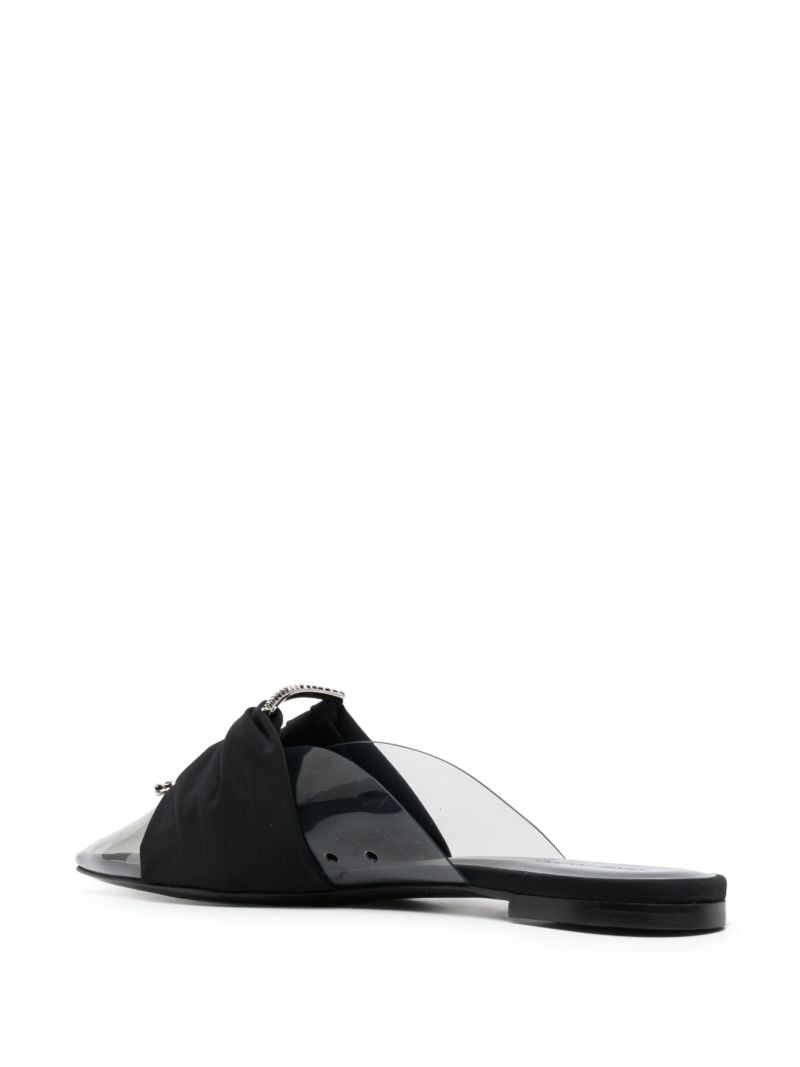 Black Crystal-embellished Mules