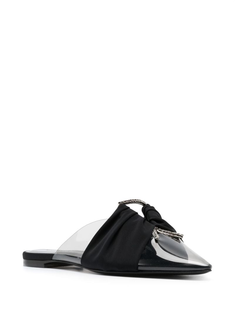 Black Crystal-embellished Mules