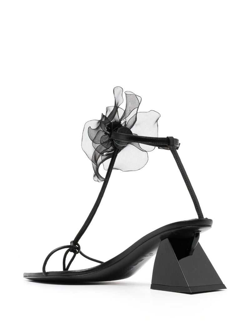 Black Flower Detail 75 Sandals