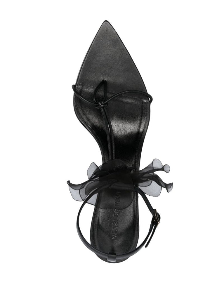Black Flower Detail 75 Sandals
