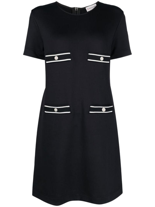 Black Jersey Short-sleeve Dress