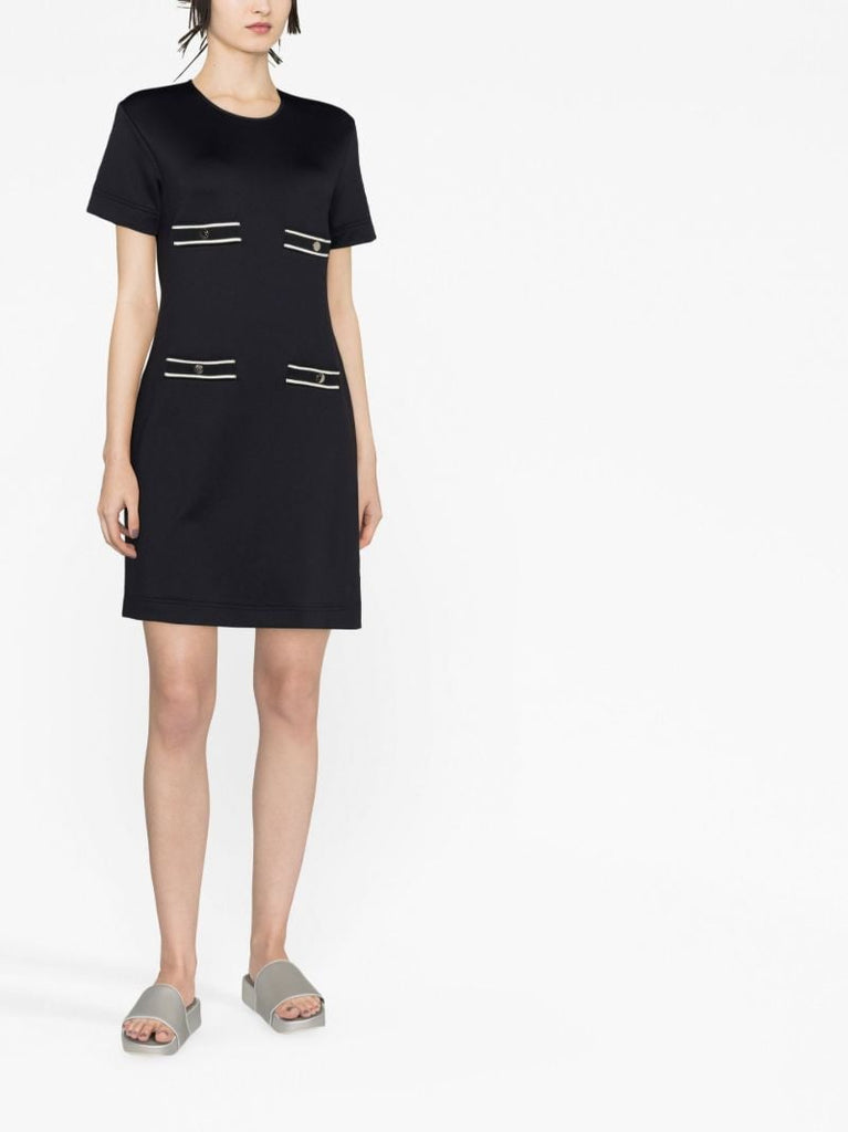 Black Jersey Short-sleeve Dress