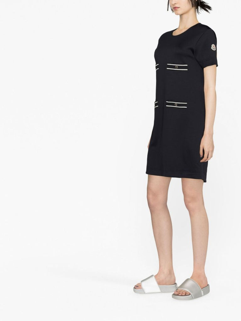 Black Jersey Short-sleeve Dress