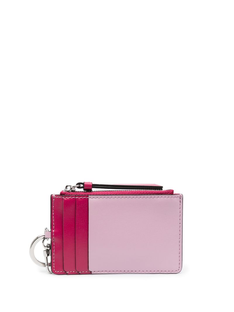 Pink Logo Embossed Zip Cardholder