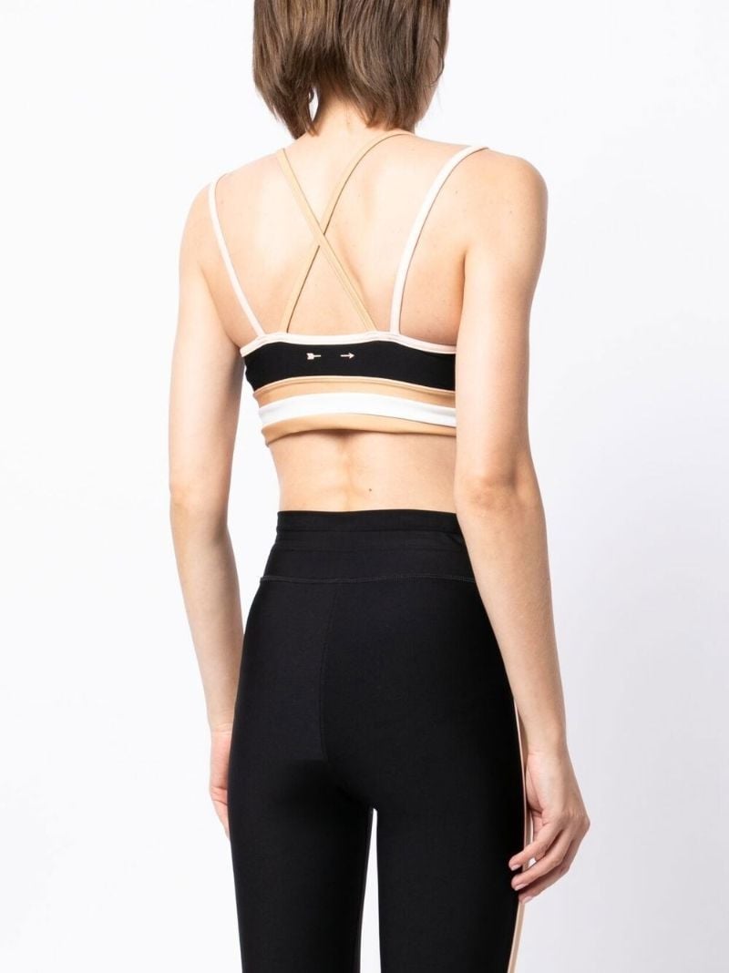 Black Tempo Striped Trim Sports Bra