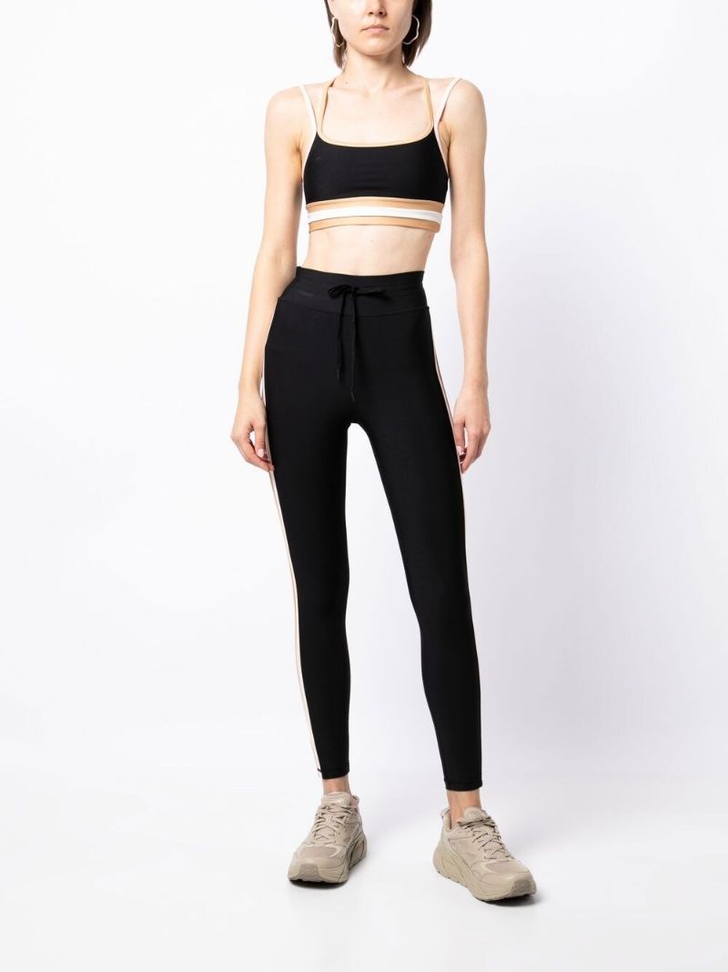 Black Tempo Striped Trim Sports Bra