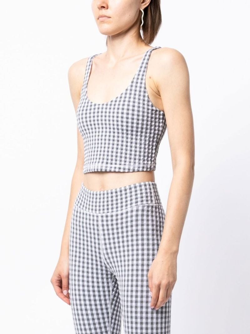 Grey Masilda Tess Gingham Cropped Training Top